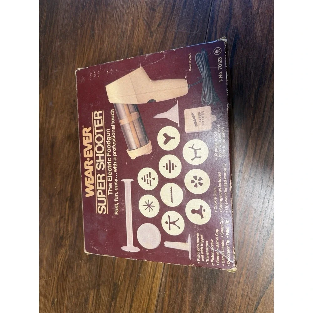 Wear-Ever Super Shooter Electric Cookie Pastry Press Gun In Box #70123 WORKS VTG